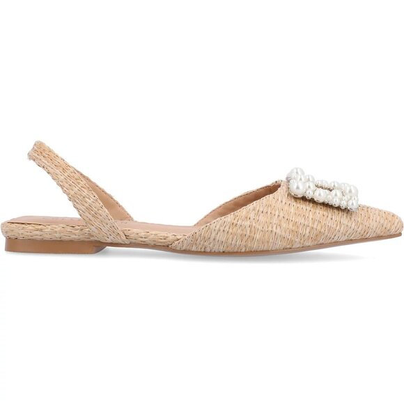 Journee Collection Hannae Embellished Slingback Flats Women's Size 10 NIB - Picture 2 of 4